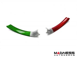 Alfa Romeo Stelvio Steering Wheel Trim - Carbon Fiber - Lower Side Cover Set - Italian Flag - Pre '20 Alfa Romeo Stelvio Steering Wheel Trim - Carbon Fiber - Lower Side Cover Set - Italian Flag - Pre '20